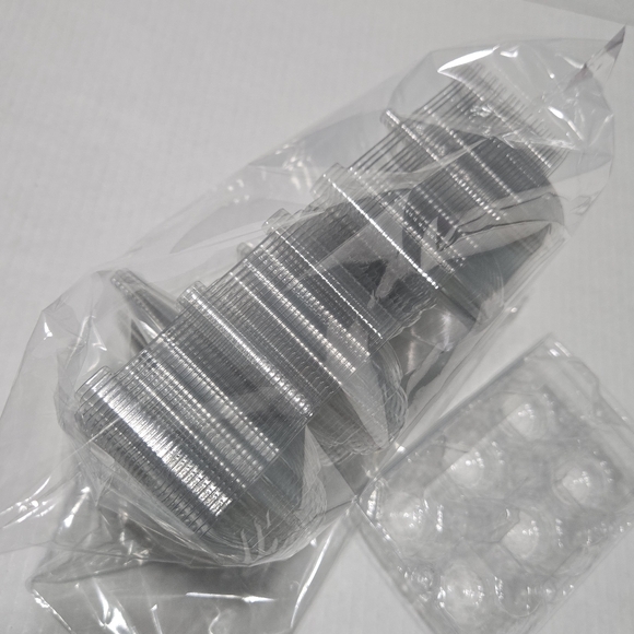25 Piece Bulk Clear Plastic Egg Cartons 6 Cell Tray For Market Display & Storage - Picture 6 of 6